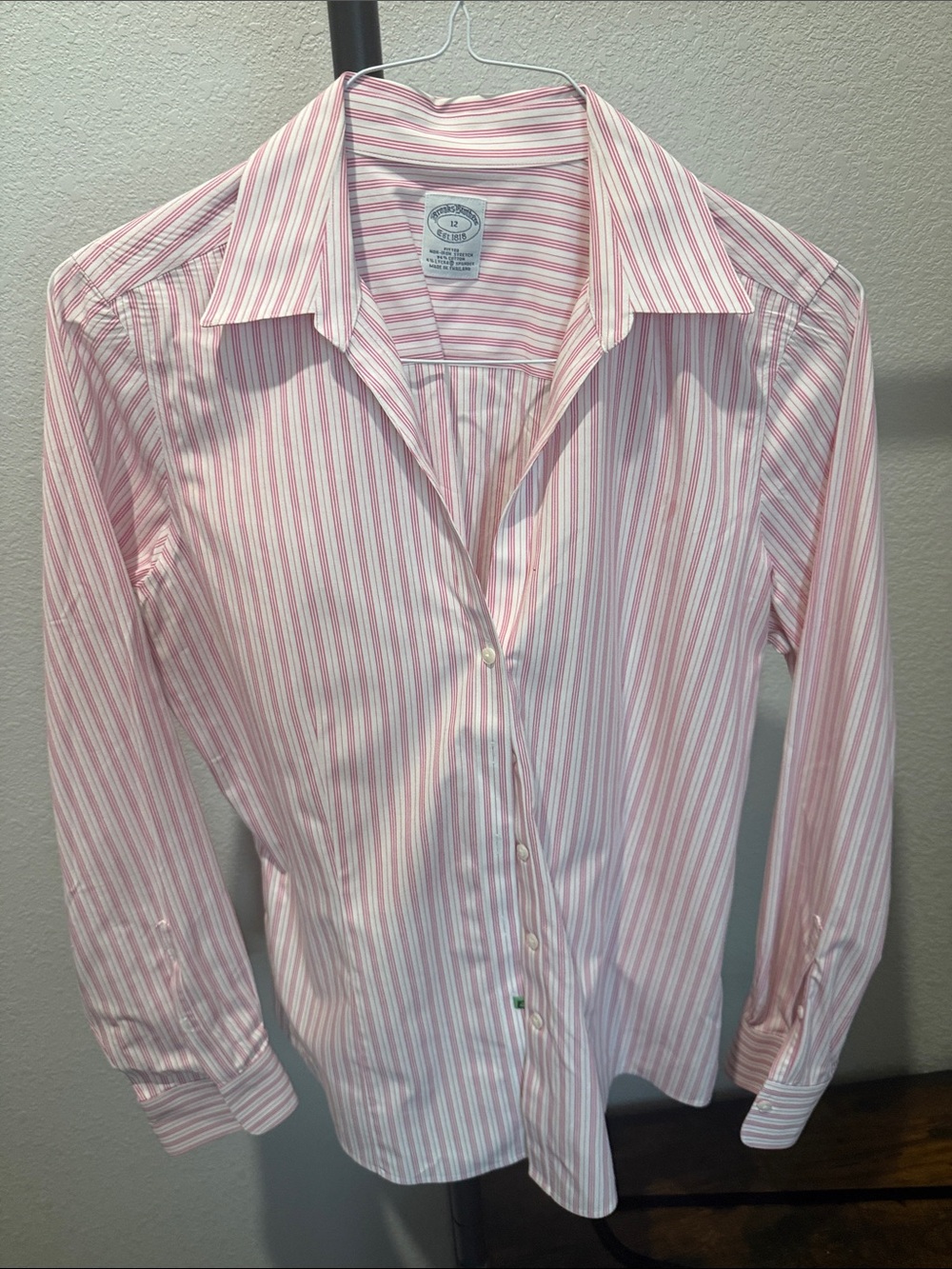 Brooks Brothers Pink and White Striped Dress Shirt